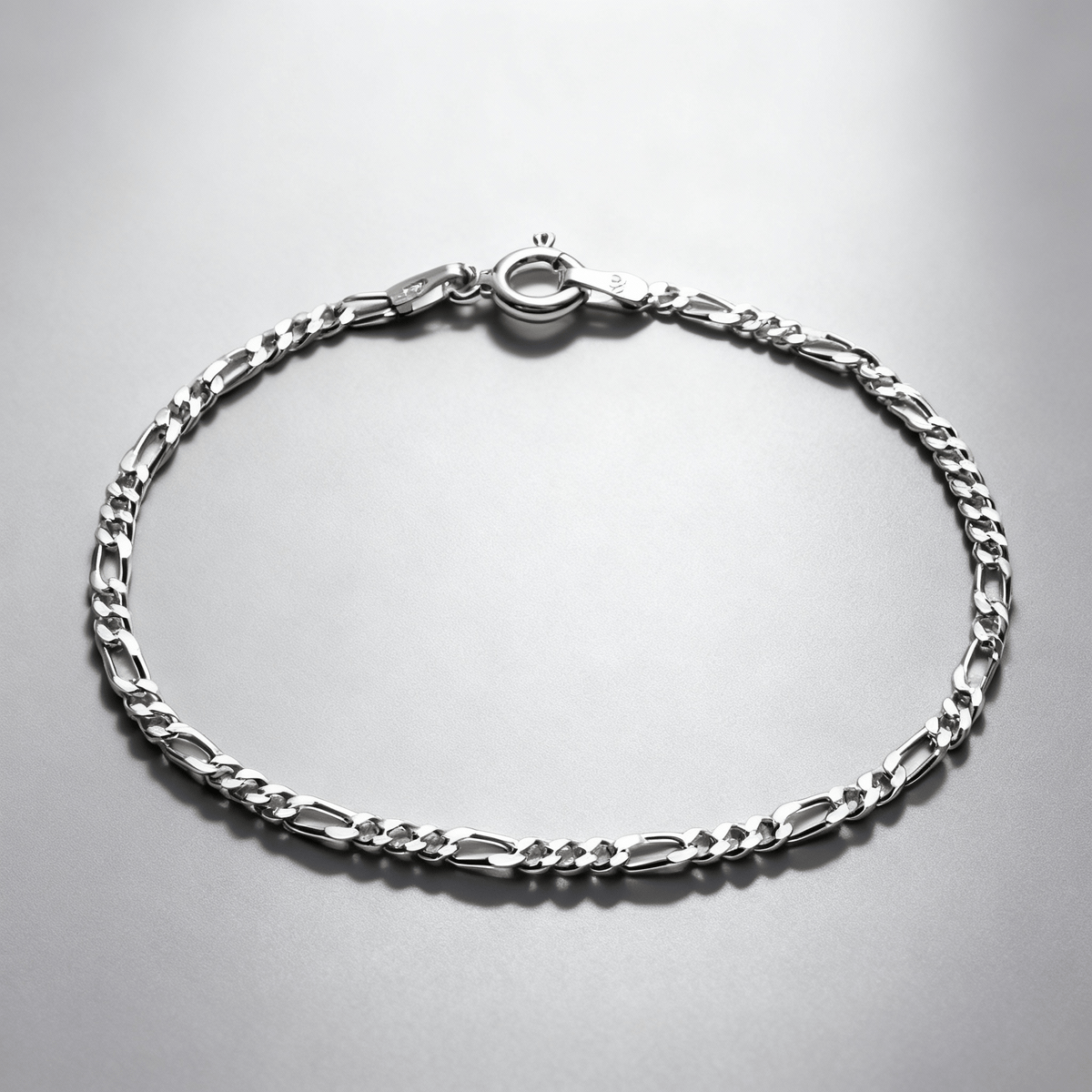 VALTARIS Thin Sterling Silver Figaro Bracelet – 1.5mm