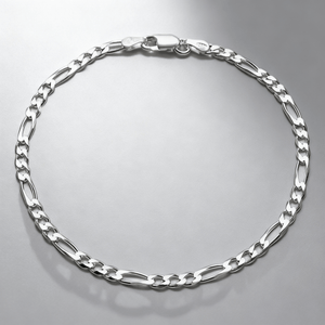 VALTARIS Thin Sterling Silver Figaro Bracelet  – 3mm