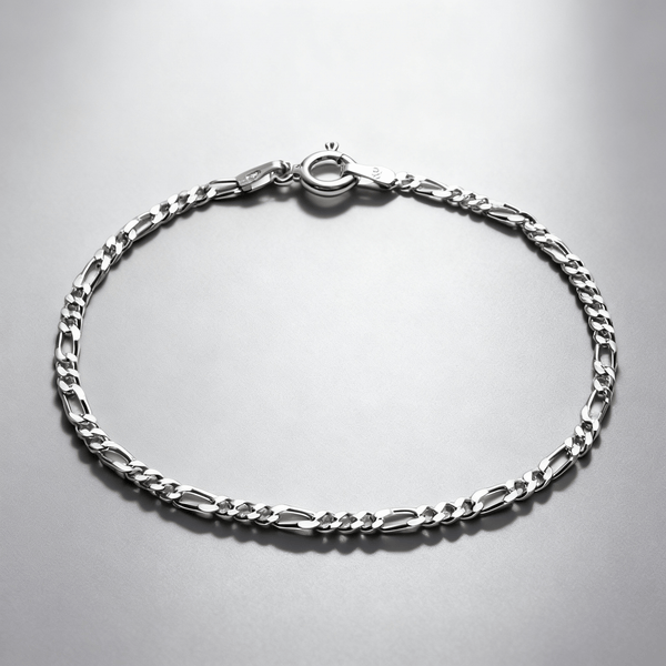 VALTARIS Thin Sterling Silver Figaro Bracelet  – 1.5mm