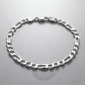 VALTARIS Thin Sterling Silver Figaro Bracelet  – 4mm
