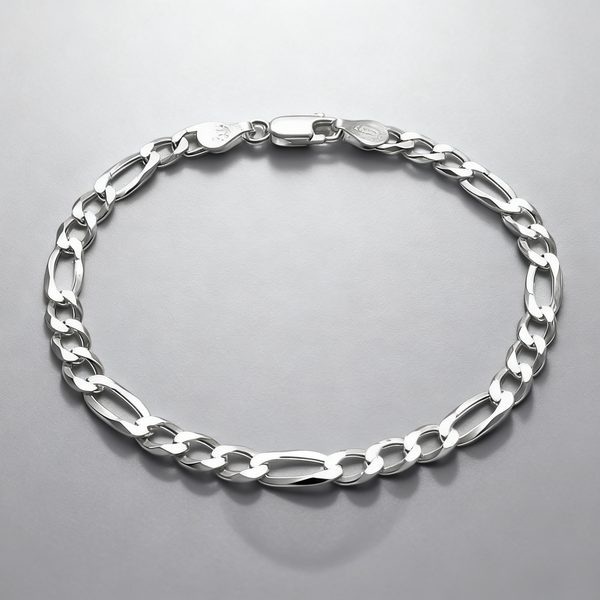 VALTARIS Thin Sterling Silver Figaro Bracelet  – 4mm