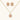 Ornate gold-plated jewelry set featuring peach center stone surrounded by clear AAA cubic zirconia crystals