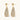 Gold-plated teardrop necklace and earrings covered in AAA cubic zirconia crystals on cream background.