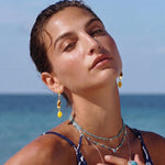 Celestial Amber Drop Earrings
